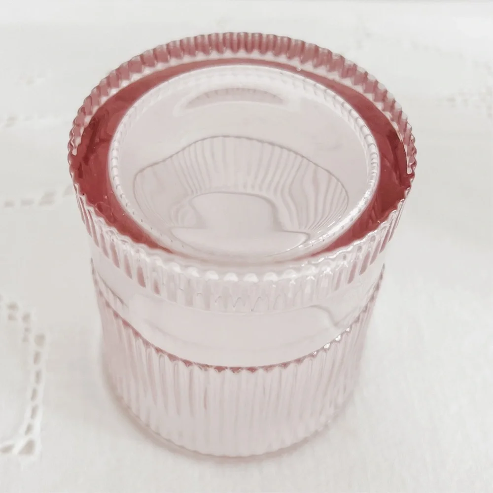 NoHo Pink Ribbed Drinking Glasses Set of 4